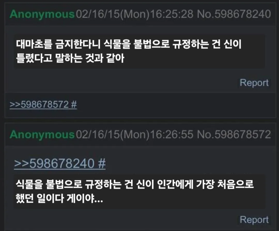 레벨존 인기 게시물 - ??? : 대마초를 금지하는건 신이 틀렸다고 하는거 아니냐.jpg