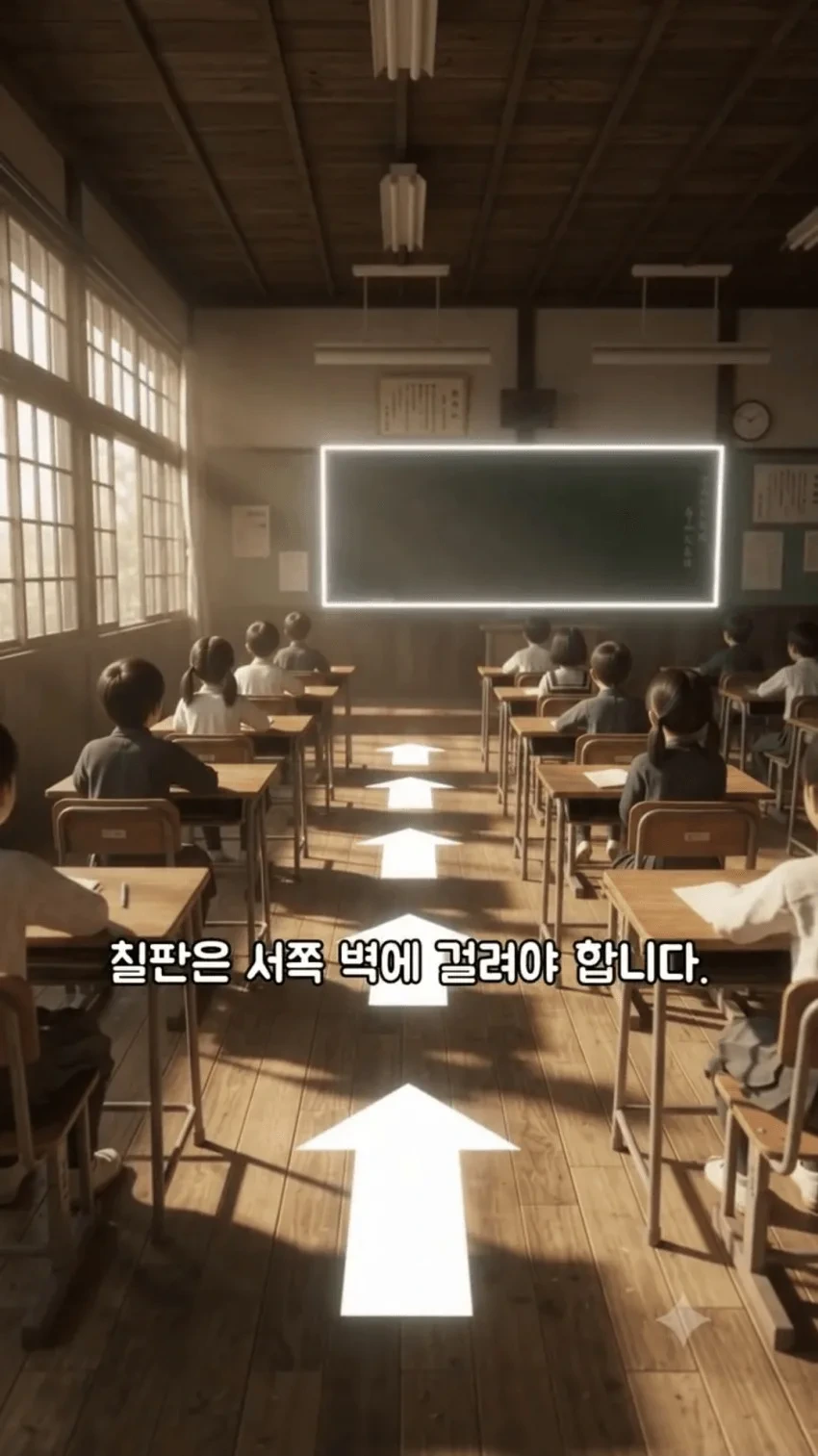 학교 교실의 창문이 거의 왼쪽에 있는 이유