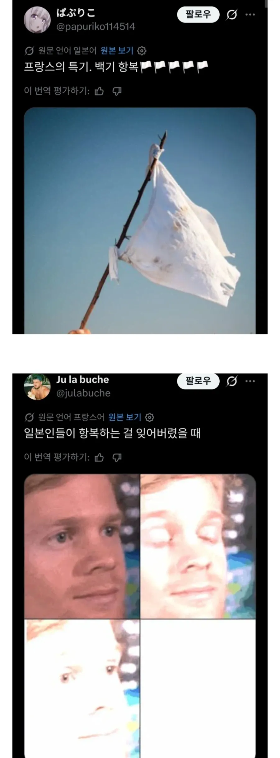 요즘들어 X에서 자주 싸운다는 일본과 프랑스