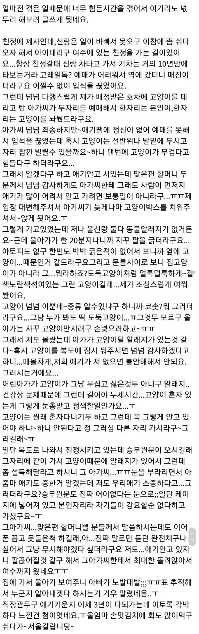 개드립 간 KTX 입석 빌런 만화 원글...jpg